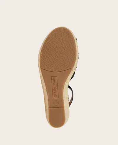 Gentle Souls Charli Suede X-band Espadrille Wedge Sandal In Black