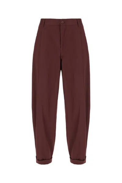 Dolce & Gabbana Folded-edge Trousers In Browndarkviolet