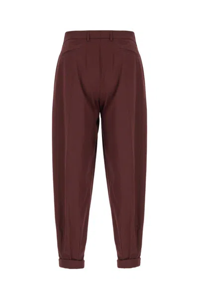 Dolce & Gabbana Folded-edge Trousers In Browndarkviolet