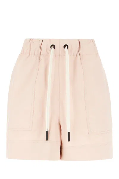 Moncler Grenoble Pink Shorts With Elastic Drawstring Elastic Waist And Logo Embroidery On The Side I In Pink