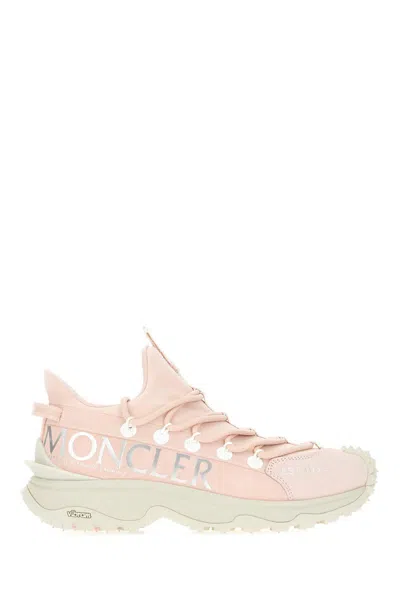 Moncler Trailgrip Lite2 Sneakers With Rugged Sole And Distinctive Logo In Pink