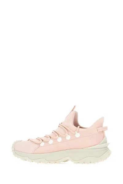 Moncler Trailgrip Lite2 Sneakers With Rugged Sole And Distinctive Logo In Pink