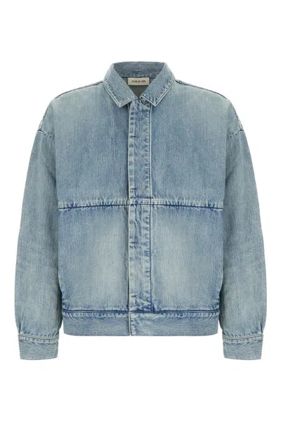 Fear Of God Denim Trucker Casual Jackets And Parka Blue In Indigo 2