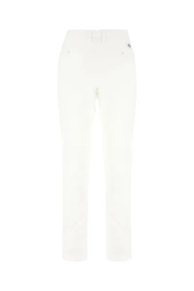Jacob Cohen Denim Trousers With Back Pockets And Belt Loops In White