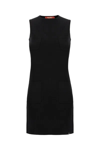Max Mara Black Viscose Blend Dress In Black