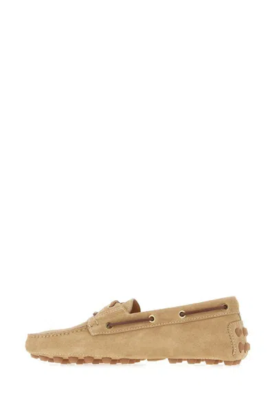 Tod's Rubber Bubble Suede Boat In Cookie