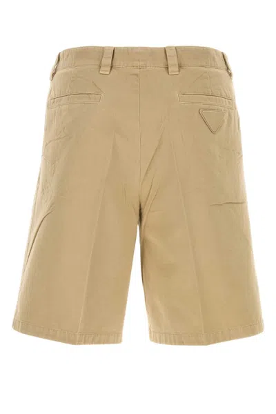 Prada Pleated Knee-length Shorts In Neutral
