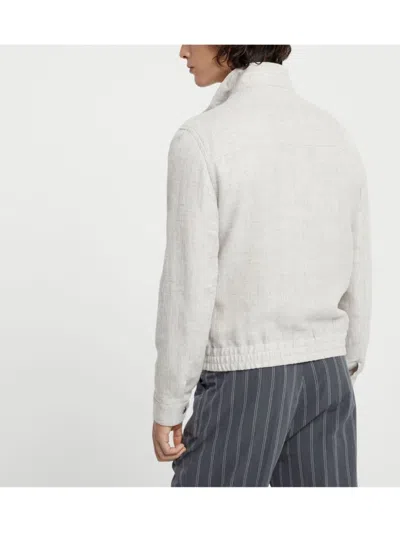 Brunello Cucinelli Men Water Resistant Linen Blend Jacket In Gray