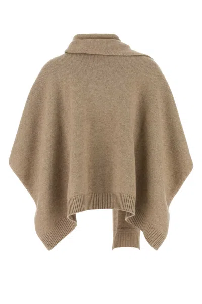 Fendi Cashmere Poncho With Asymmetric Draped Silhouette