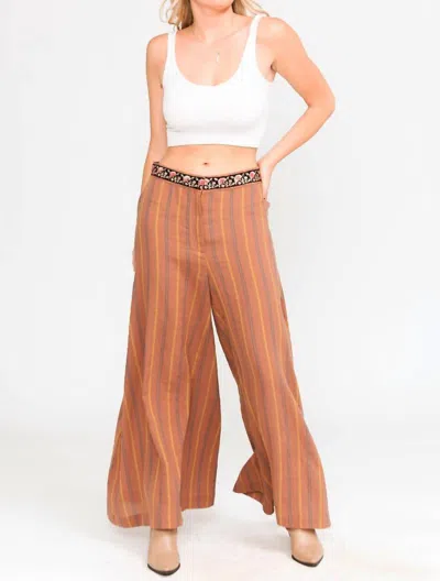 Aratta Mariah Stripe Pants In Brown Stripe In Multi