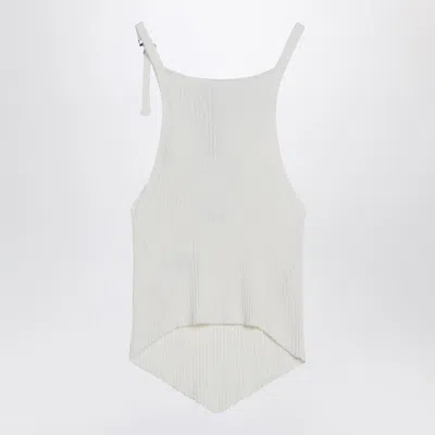 Courrèges Ribbed Top With Pointed Hem
