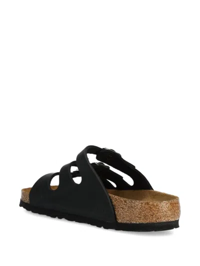 Birkenstock Florida Bs Leather Slides In Black