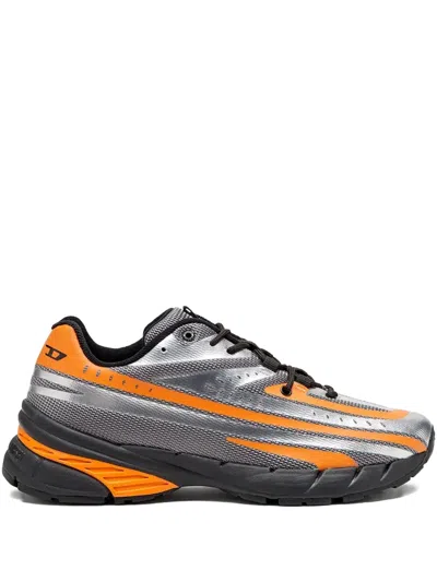 Diesel Man Sneakers Orange Size 10 Polyester In Multi