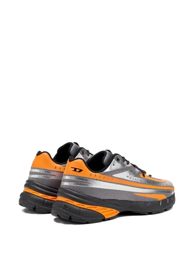 Diesel Man Sneakers Orange Size 10 Polyester In Multi