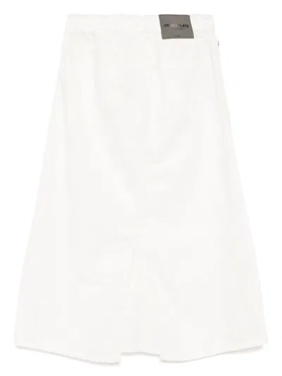 Chocoolate Denim Skirt In White