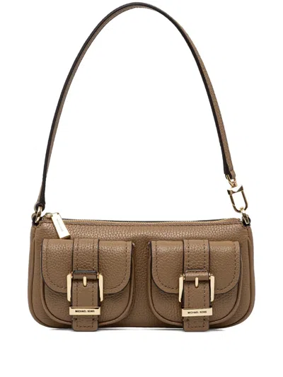 Michael Michael Kors Small Zoe Double-buckle Shoulder Bag In Brown