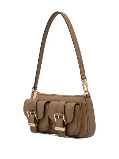 Michael Michael Kors Small Zoe Double-buckle Shoulder Bag In Brown