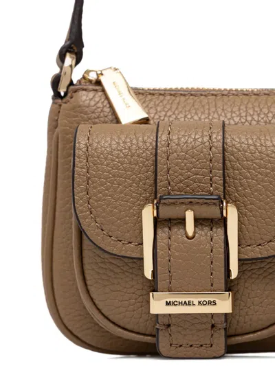 Michael Michael Kors Small Zoe Double-buckle Shoulder Bag In Brown