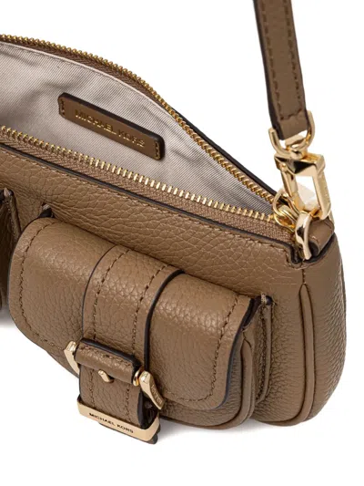Michael Michael Kors Small Zoe Double-buckle Shoulder Bag In Brown