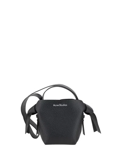 Acne Studios Women Mini Shoulder Bag With Musubi Knot In Black