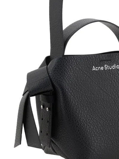 Acne Studios Women Mini Shoulder Bag With Musubi Knot In Black