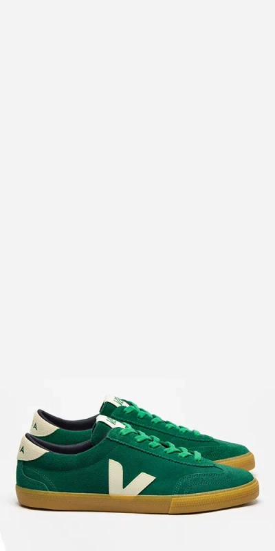 Veja Volley Brushed Suede Sneakers In Green
