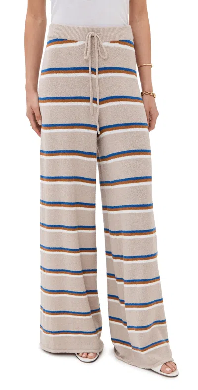 Le Bop Striped Wide Leg Pants Beige Stripe In Beige Stripe