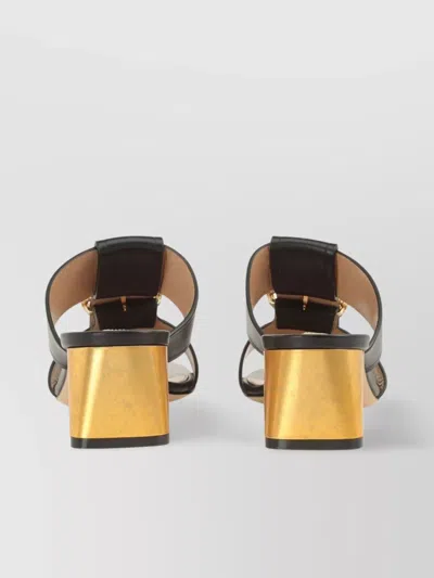 Sergio Rossi Block Heel Mules With Round Open Toe