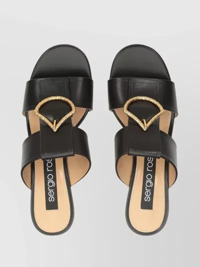 Sergio Rossi Block Heel Mules With Round Open Toe