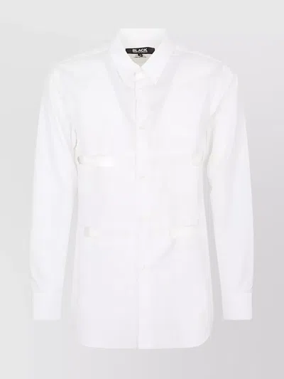 Comme Des Garçons Cotton Shirt Cut-out Long Sleeves In White