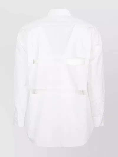 Comme Des Garçons Cotton Shirt Cut-out Long Sleeves In White