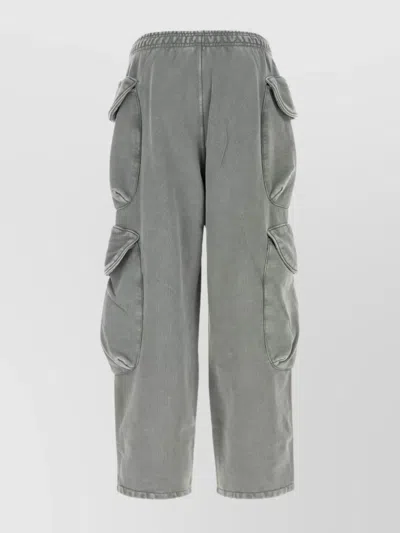 Entire Studios Cropped Cotton Cargo Joggers Wide Leg