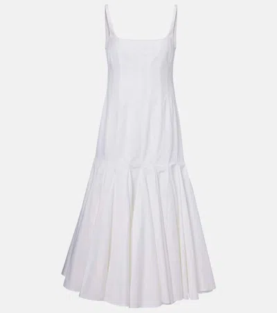 Jacquemus Agave Flared Midi Dress With Square Neckline In White