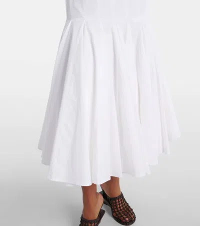 Jacquemus Agave Flared Midi Dress With Square Neckline In White