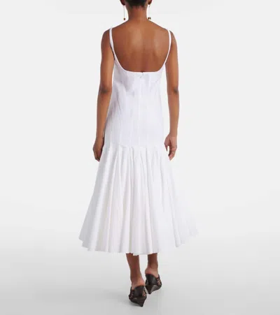 Jacquemus Agave Flared Midi Dress With Square Neckline In White