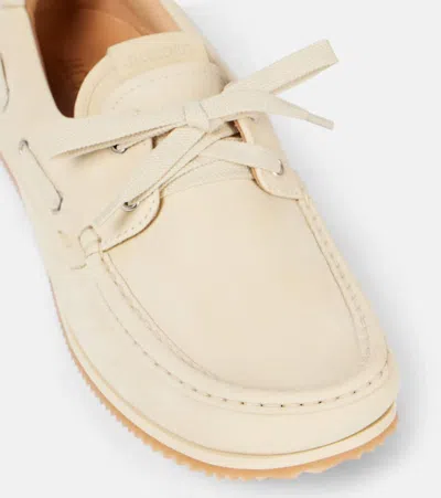 Jacquemus Moc-toe Leather Boat Shoes In Yellow