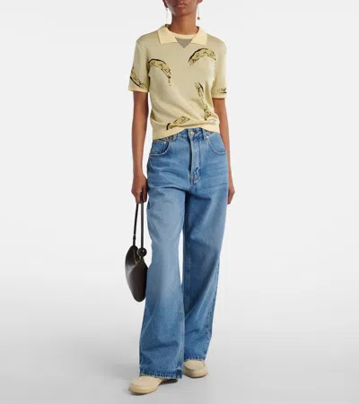 Jacquemus Moc-toe Leather Boat Shoes In Yellow