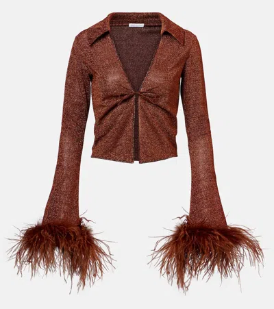 LUMIÈRE PLUMAGE羽毛边饰女式上衣