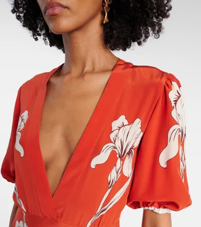 La Doublej Marlene Floral-print Silk-crepe Maxi Dress In Orange
