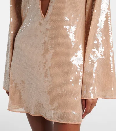 Oseree Sequined Tunic In Beige