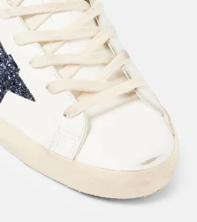 Golden Goose Sneakers Super Star White/black/wisteria In Animal Print