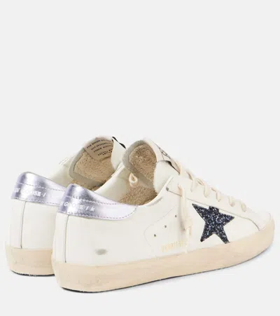 Golden Goose Sneakers Super Star White/black/wisteria In Animal Print