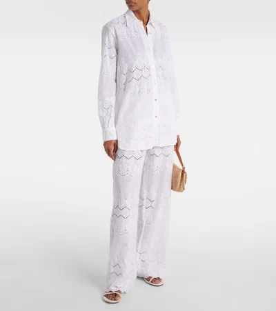 IMMY马德拉刺绣棉质阔腿裤