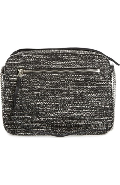 Allsaints 'fleur De Lis' Tweed Crossbody Bag In Black/ White