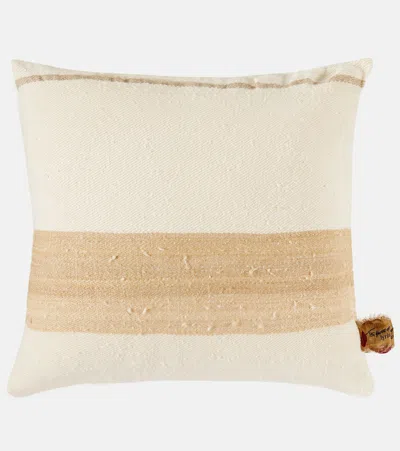 The House Of Lyria Chlore Silk And Linen-blend Cushion In Beige