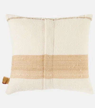 The House Of Lyria Chlore Silk And Linen-blend Cushion In Beige
