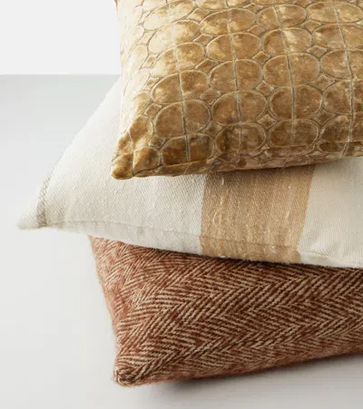 The House Of Lyria Chlore Silk And Linen-blend Cushion In Beige
