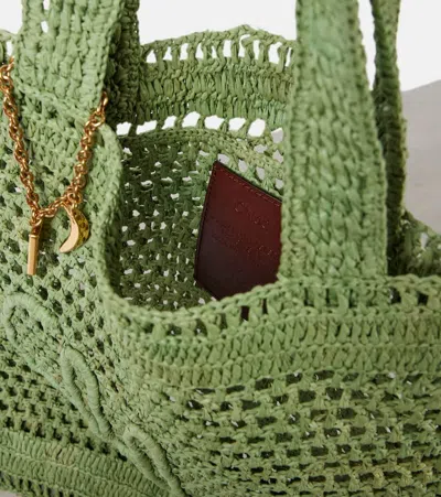 Chloé Chloe Women Green Raffia Estate Banana Shopping Bag