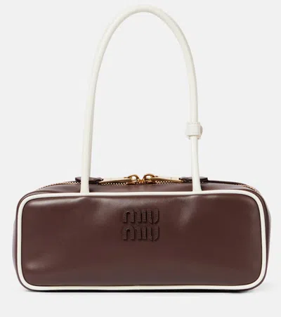 Miu Miu Leather Beau Top-handle Bag In Brown