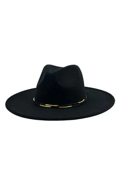 Marcus Adler Metal Trim Felt Fedora In Black